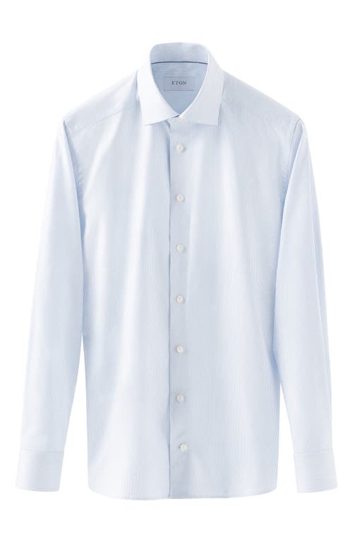 Shop Eton Slim Fit Stripe Stretch Cotton & Lyocell Dress Shirt In Light Pastel Blue