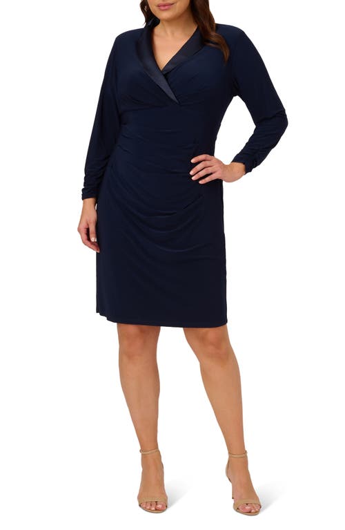 Adrianna Papell Long Sleeve Jersey Tuxedo Dress at Nordstrom,