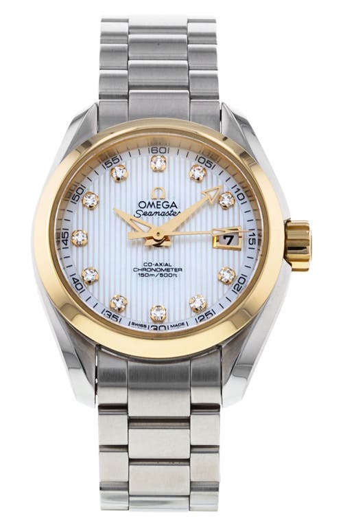 Omega Preowned 2019 Seamaster Aqua Terra 150M Automatic Bracelet Watch in White