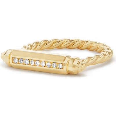 David Yurman Barrels Ring With Diamonds In 18K Gold