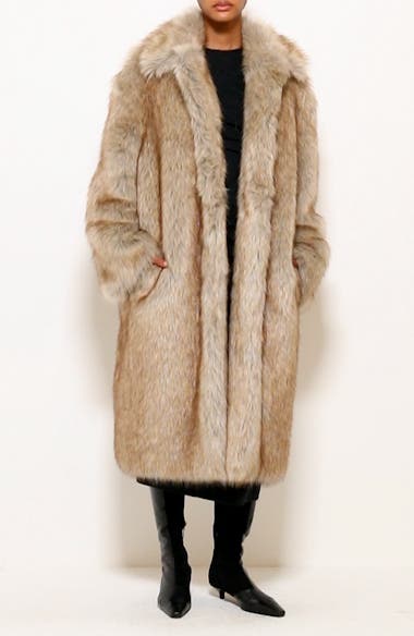 Belted Fox Fur Coat - Luxury Beige