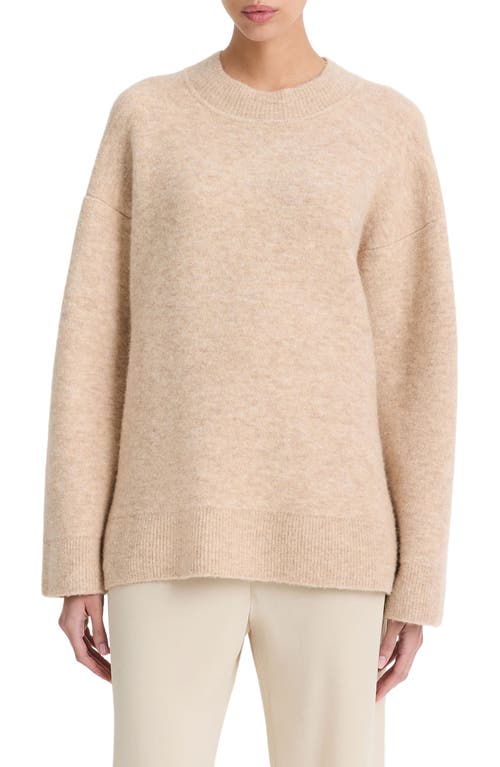 Shop Vince Textured Soft Sculpt Oversize Tunic Sweater In Heather Wheat Cream