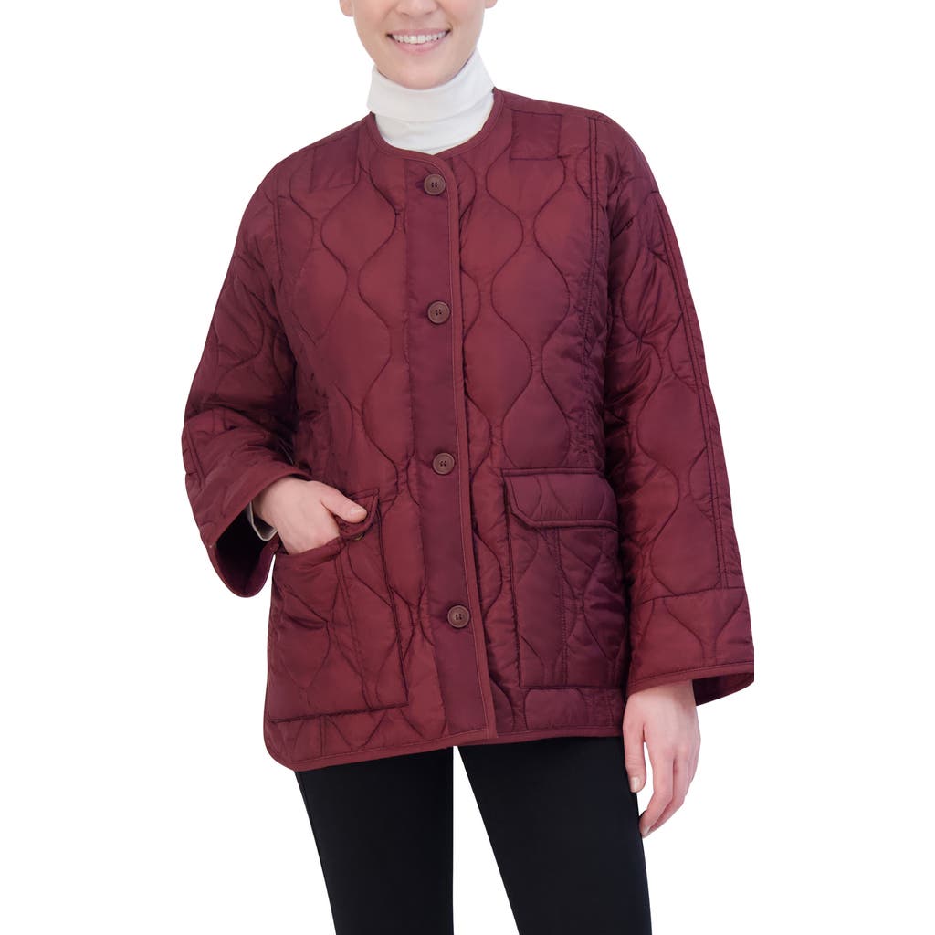 Hudson Jeans Oversized Liner Jacket In Wine