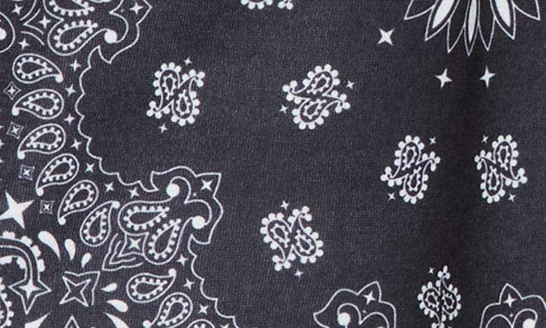 Shop Crooks & Castles Crooks And Castles Bandana Print Fleece Drawstring Shorts In Black