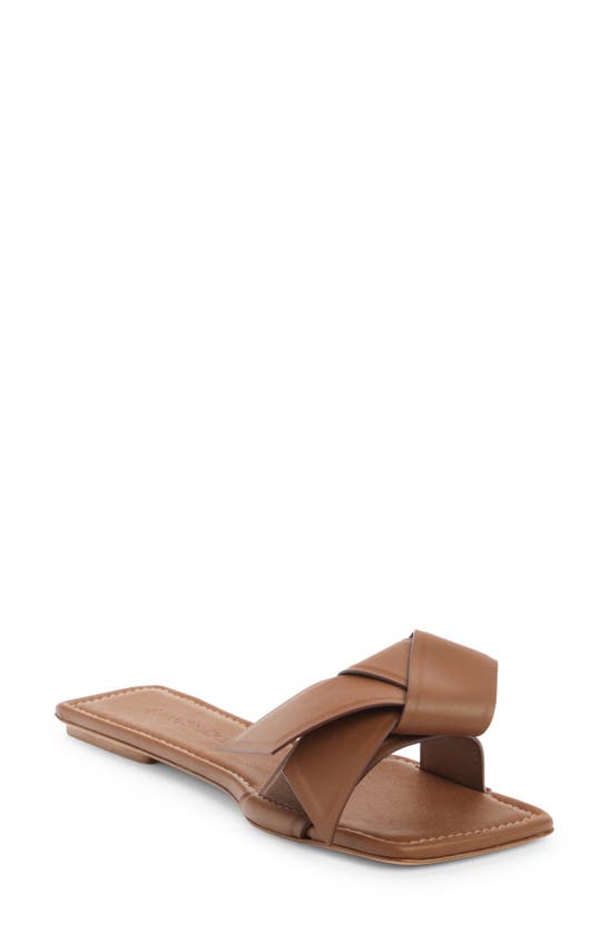 Acne Studios Musubi Leather Sandal In Camel Brown
