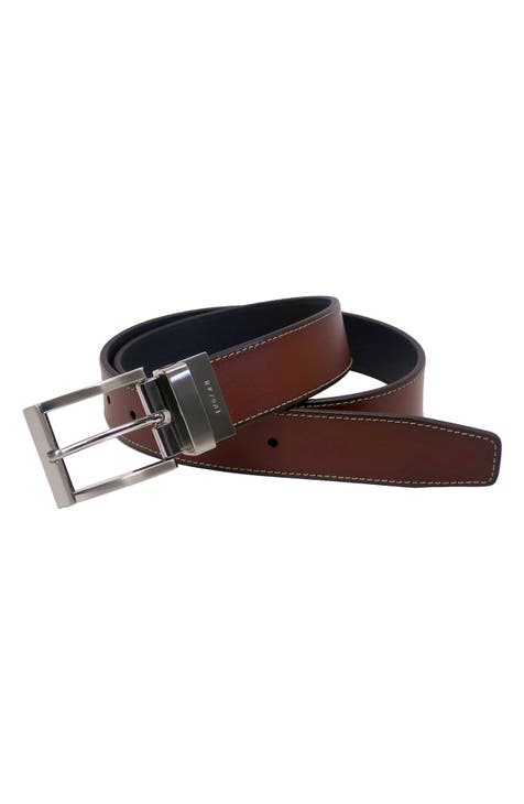 Reversible Burnished Leather Belt