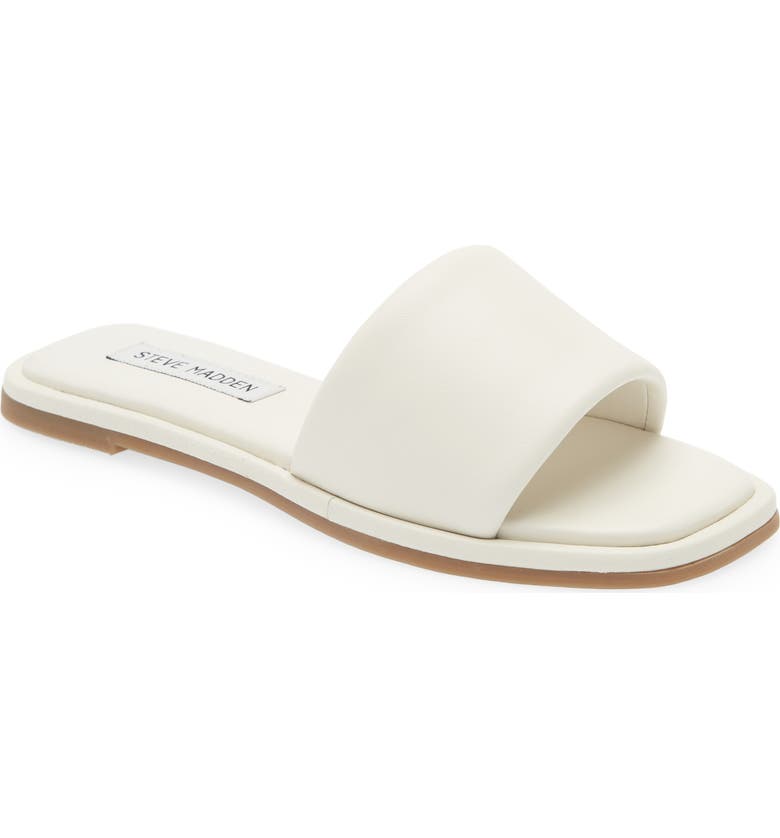 STEVE MADDEN Clyde Slide Sandal, Main, color, WHITE LEAT