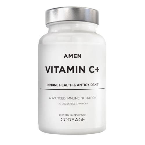 Codeage Amen Vitamin C +, 1285mg Vitamin C Per Serving, 2-Month Supply, Citrus Bioflavonoids Fruits, 120 ct in White at Nordstrom