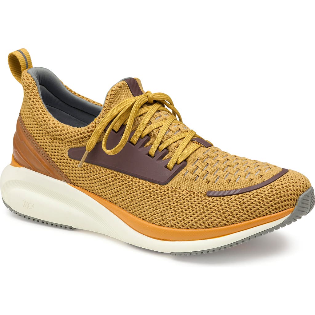 Shop Johnston & Murphy Xc4® Tr1 Waterproof Sneaker In Gold Knit/full Grain