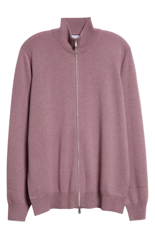 Shop Brunello Cucinelli Cashmere Zip Cardigan In Czn50 Malva/nebbia