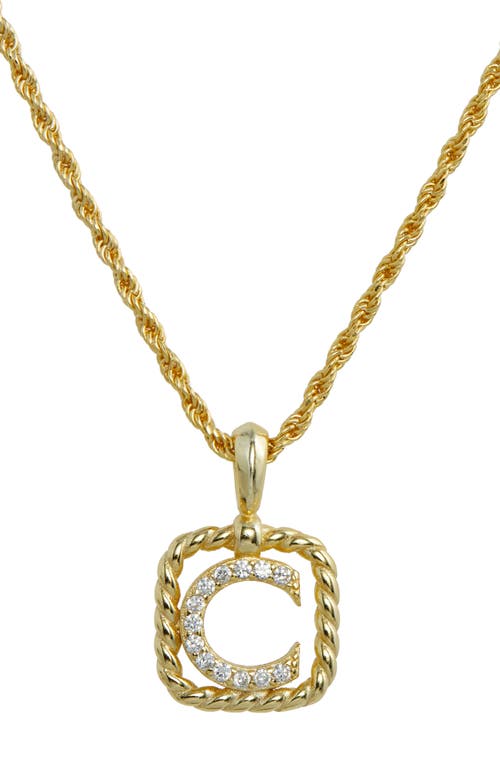 SAVVY CIE JEWELS Initial Pendant Necklace in Yellow-C at Nordstrom