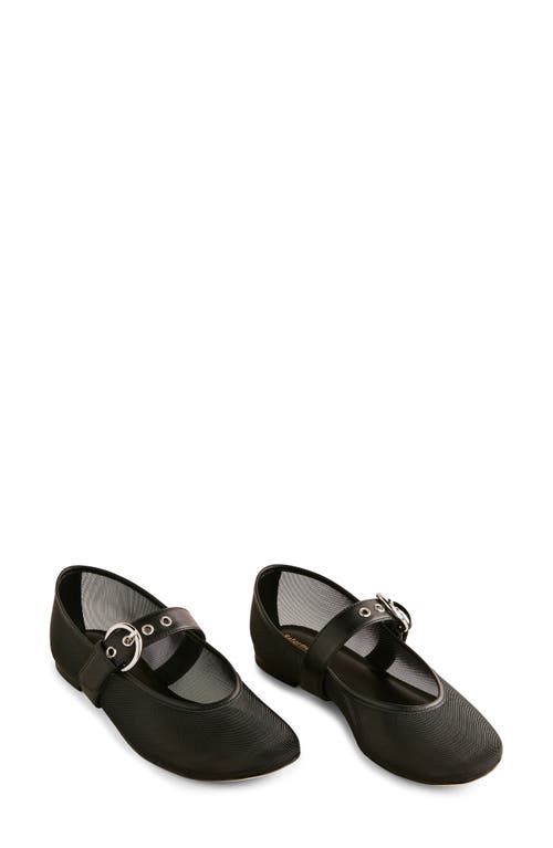 Reformation Bethany Ballet Flat In Black Mesh