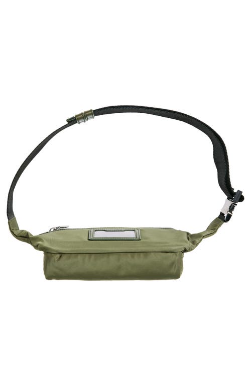 Shop Dolce & Gabbana Dolce&gabbana Rubber Logo Nylon Belt Bag In Verde/militare