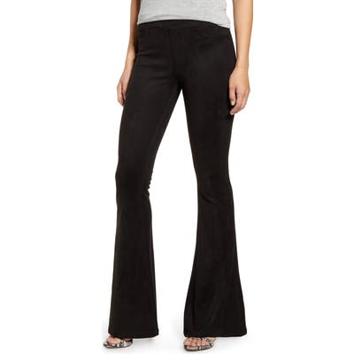 Blanknyc Faux Suede Flare Pull-On Pants, Black