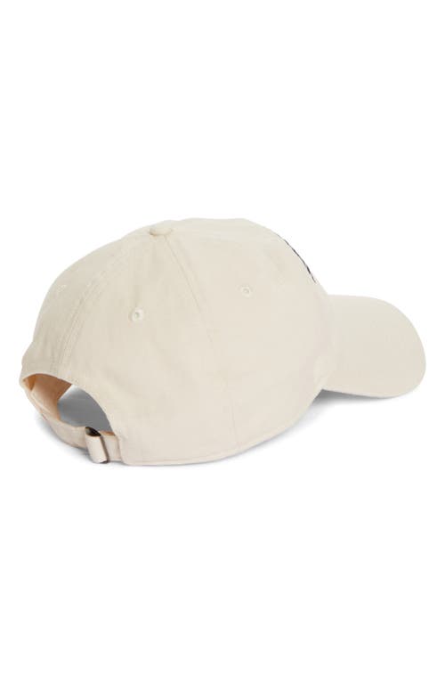 Shop Sporty And Rich Sporty & Rich Varsity Crest Embroidered Baseball Cap In Cream