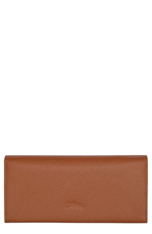 Longchamp Le Foulonne Leather Continental Wallet in Caramel at Nordstrom