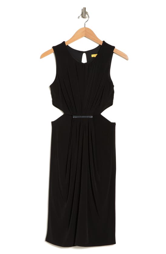 Shop Catherine Catherine Malandrino Pleat Cutout Dress In Black