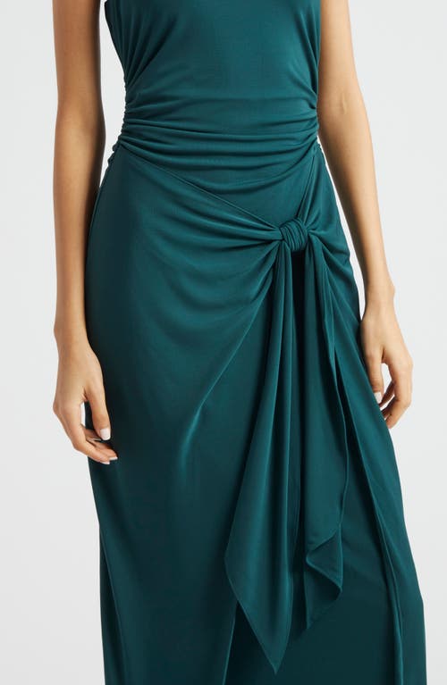 Shop Cinq À Sept Andie Side Tie Dress In Green Onyx