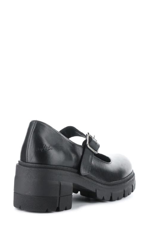 Bos. & Co. Banks Platform Mary Jane In Black Feel Leather