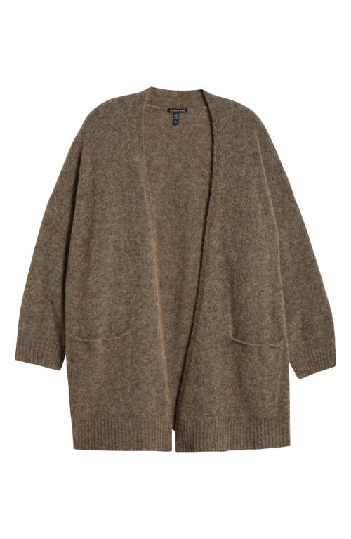 Shop Eileen Fisher Open Front Brushed Cardigan In Taupe