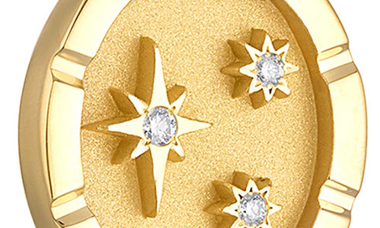 Pamela Zamore Multi Star Diamond Oval Pendant Necklace In Gold