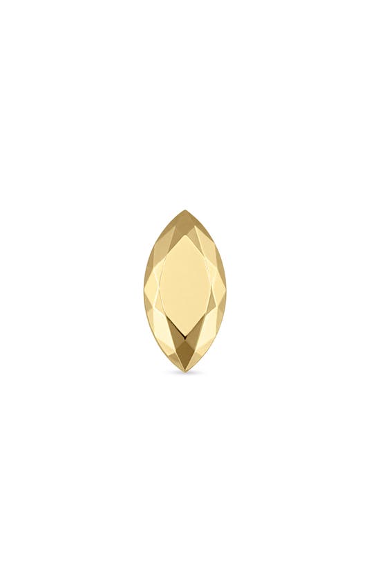 Maria Tash Faceted Marquise Single Threaded Stud Earring In Yellow Gold