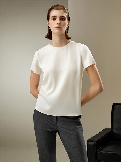Lilysilk Basic Silk T Shirt In Natural White