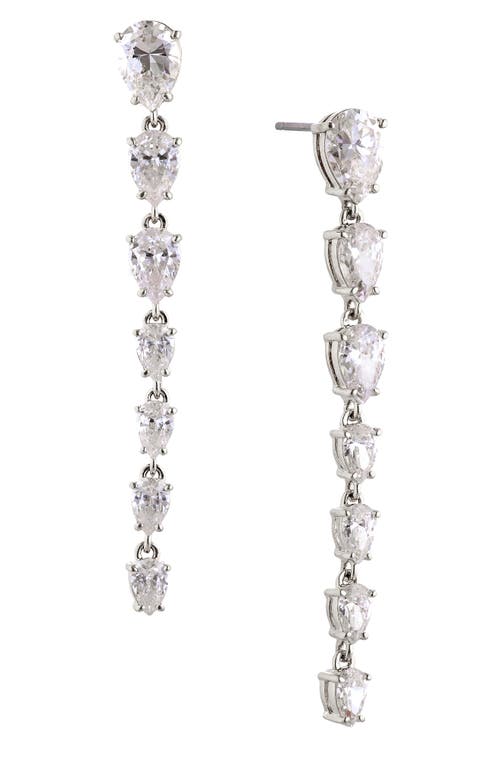 Nadri Social Lights Cubic Zirconia Linear Drop Earrings in Rhodium at Nordstrom