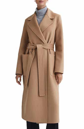 PANELED WOOL COAT WITH BELT BAG – BLANCORE