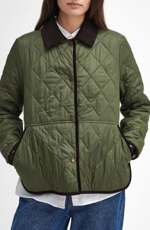 Barbour Delphinium Quilted Jacket In Olive