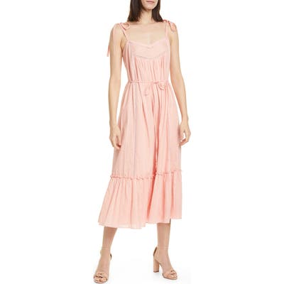 La Vie Rebecca Taylor Kelsey Clip Dot Cotton Sundress, Pink