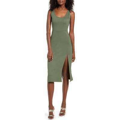 Leith Scoop Neck Midi Dress, Green