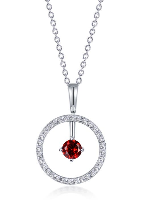 Shop Lafonn Simulated Diamond Lab-created Birthstone Reversible Pendant Necklace In Red/january