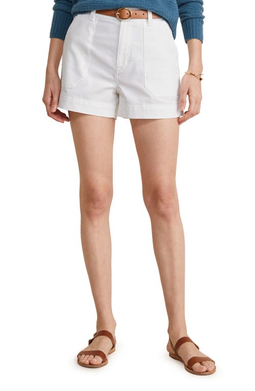 Cotton Utility Chino Shorts in White Cap