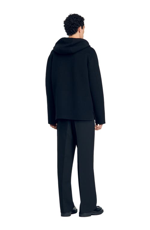 Shop Sandro Hooded Windcheater In Black