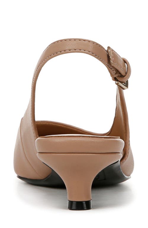 Naturalizer Gazing Kitten Heel Slingbacks In Taupe Faux Leather