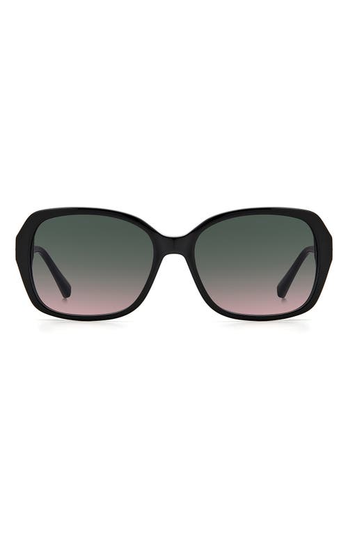 Kate Spade New York yvette 54mm gradient polarized square sunglasses in Black /Green Pink at Nordstrom