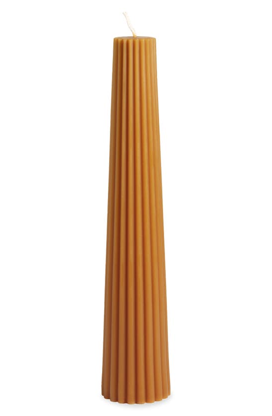 Shop Greentree Home Fluted Pillar Candle In Burnt Amber