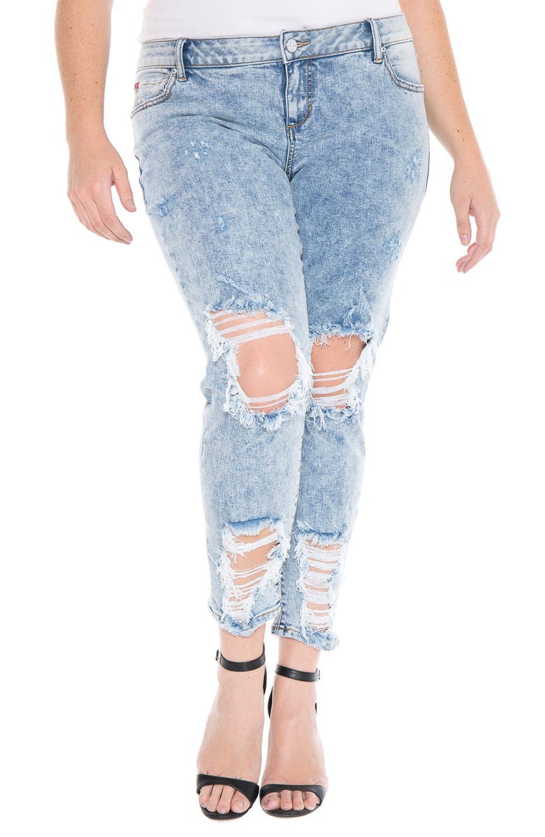SLINK Jeans Destroyed Boyfriend Jeans (Amelia) (Plus Size) | Nordstrom