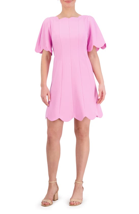 Shop Eliza J Scallop Minidress In Pink
