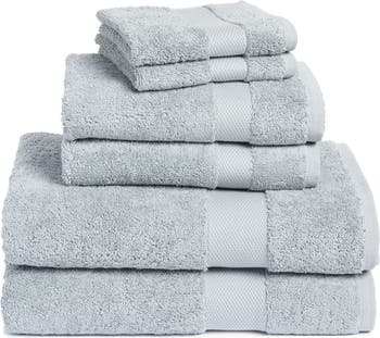 6pc Modern Bath Towels and Washcloths Set Light Gray - Threshold™