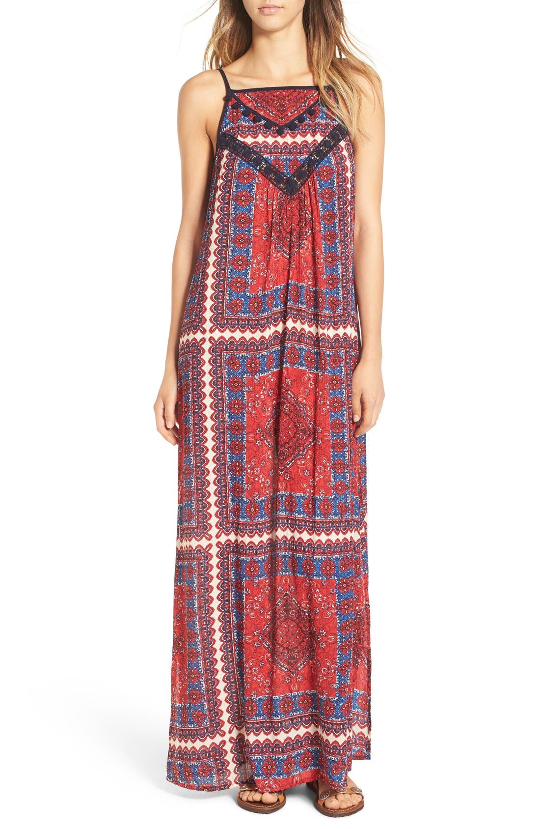Band of Gypsies Scarf Print Maxi Dress Nordstrom