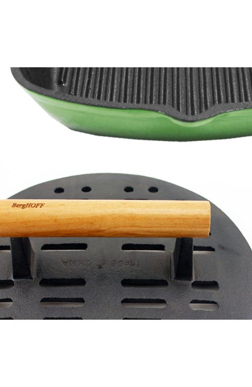 Berghoff Neo 3-piece Enameled Cast Iron Set In Green/black