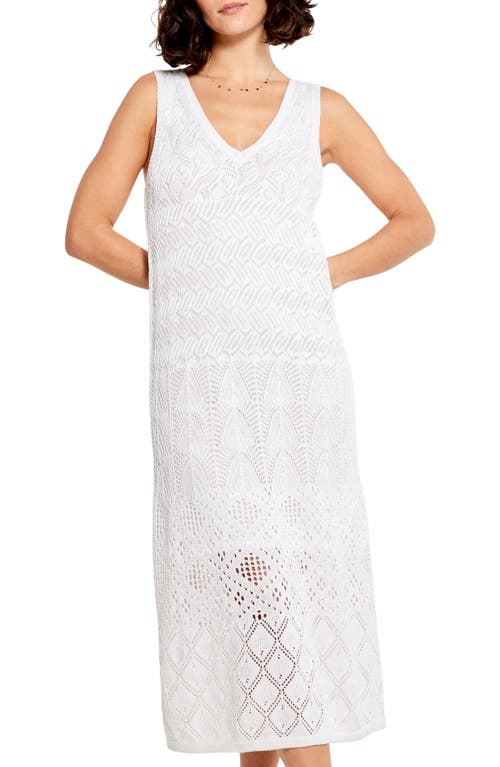NIC+ZOE Sleeveless Pointelle Sweater Dress in Paper White