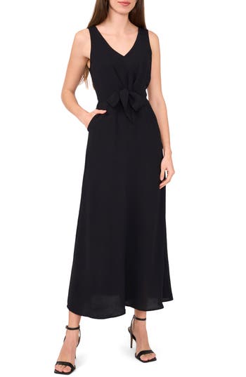 Shop Halogen ® Front Tie Maxi Dress In Rich Black