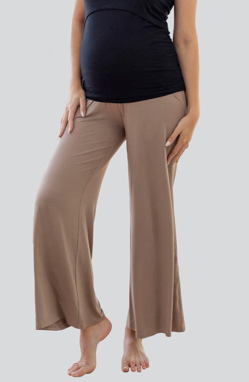 Angel Maternity Wide Leg Maternity Pants In Camel