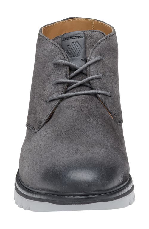 Shop Johnston & Murphy Braydon Chukka Boot In Charcoal Waxed Suede