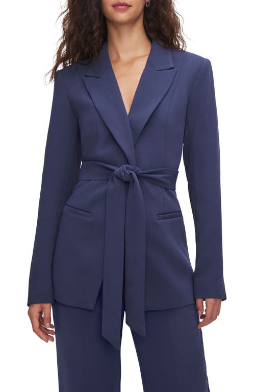 Good American Fit & Flatter Belted Blazer in Blue Rinse