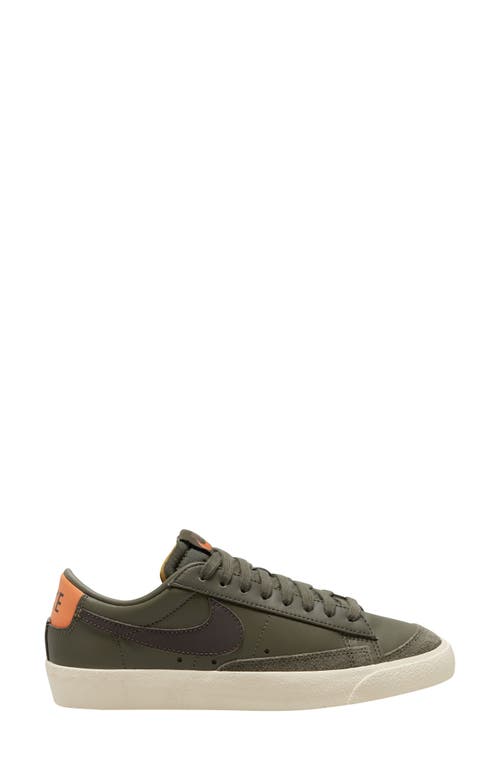 Nike Blazer Low '77 Sneaker in Olive/Velvet Brown/Orange