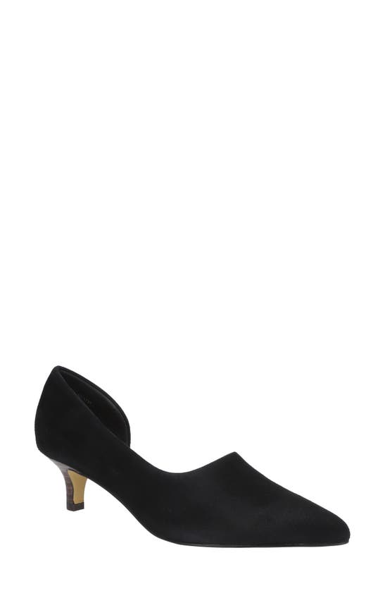 Bella Vita Quilla Womens Suede Pointed Toe Dress Heels In Black Suede Leather